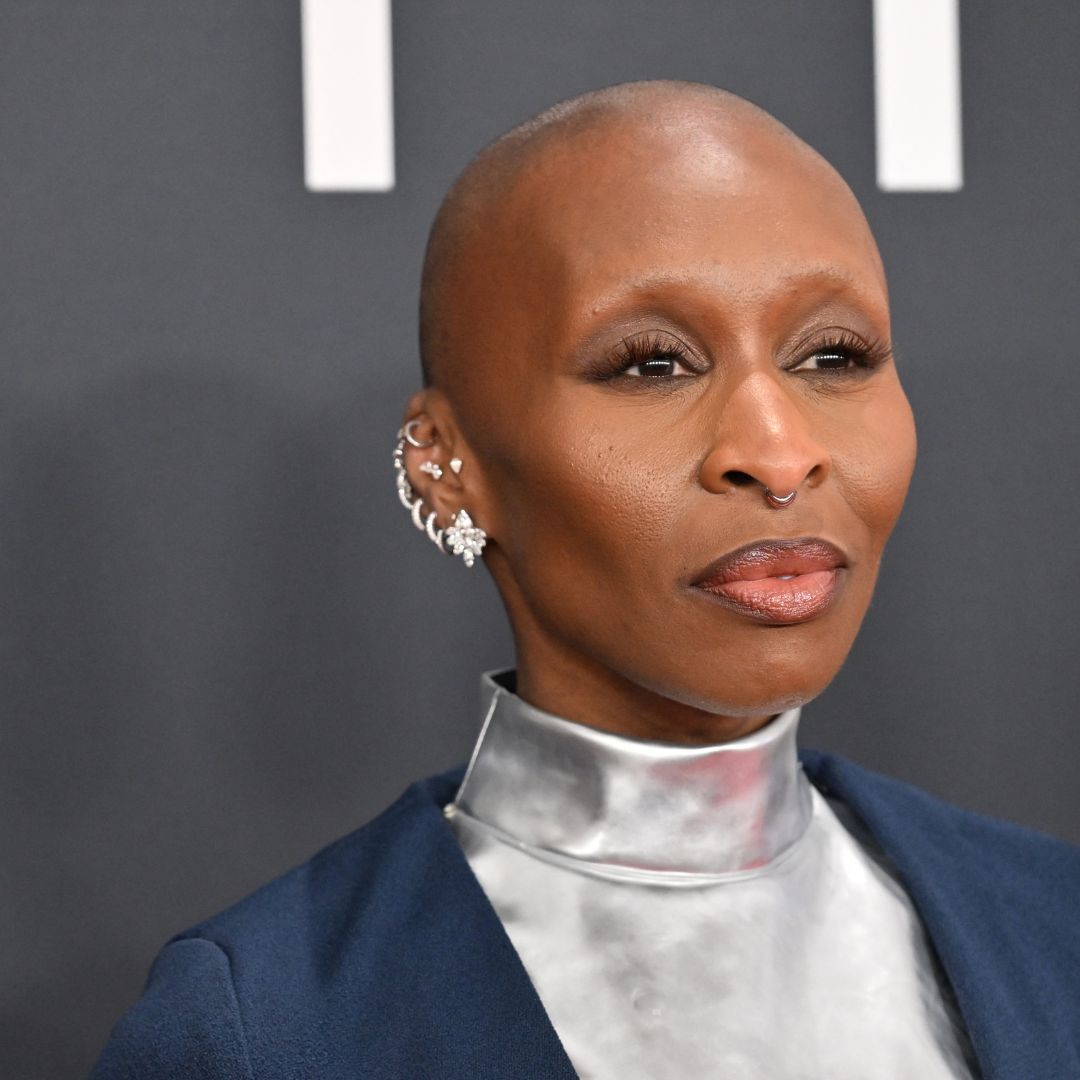 A HEADSHOT OF CYNTHIA ERIVO AT THE GRAMMYS