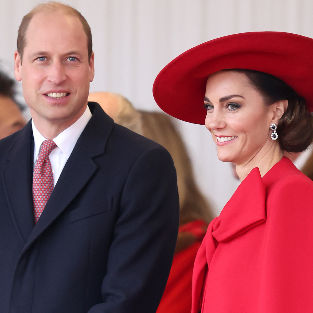 Prince William, Prince of Wales and Catherine, Princess of Wales attend a ceremonial welcome for The President and the First Lady of the Republic of Korea at Horse Guards Parade on November 21, 2023 in London, England